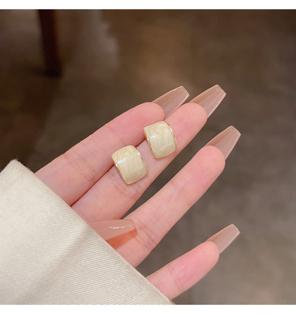 S925銀針｜畫釉金邊耳環