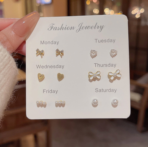 S925銀針｜蝴蝶結愛心養耳組（12件套）