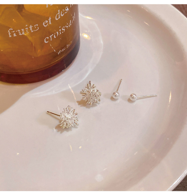 S925銀針｜蒲公英珍珠養耳針（4件套）