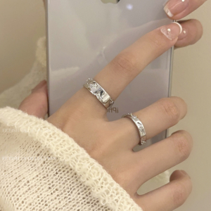 高冷破碎石可調式戒指（2件套）