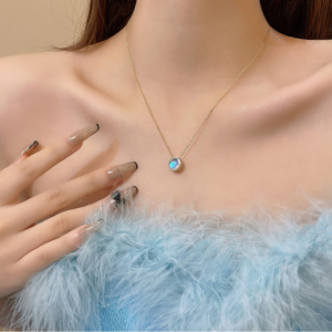 鈦鋼｜人魚藍星空鎖骨鍊