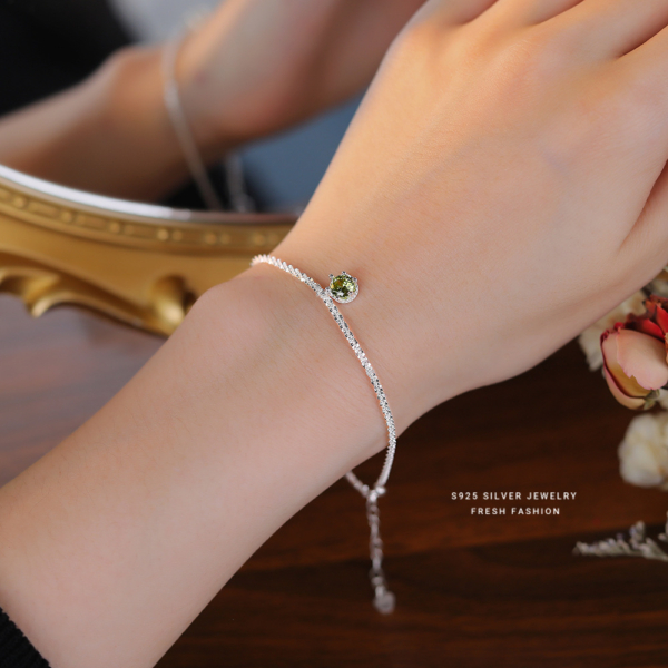 S925純銀｜波光粼粼莫桑鑽石手鍊