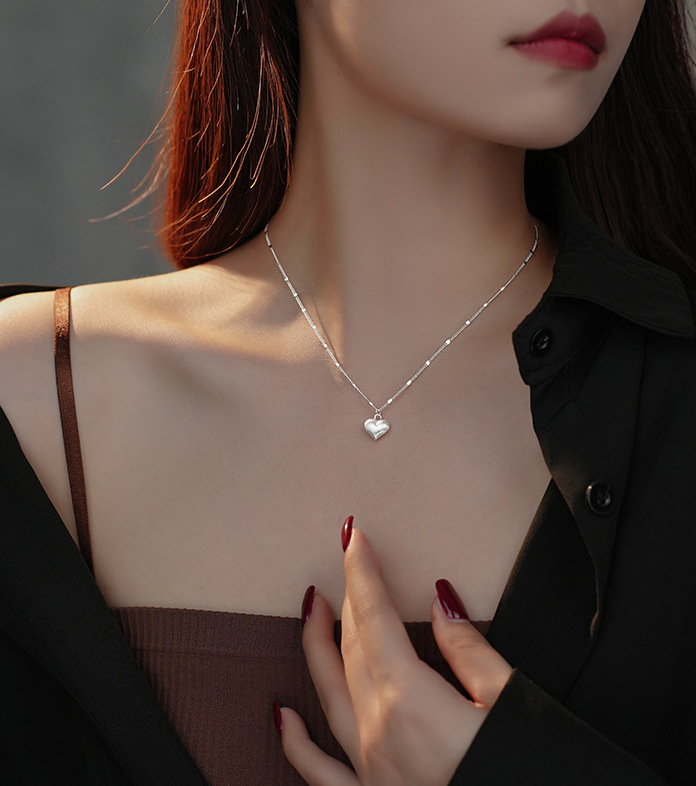 S925純銀｜拉絲愛心項鍊
