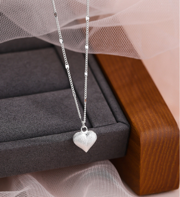 S925純銀｜拉絲愛心項鍊