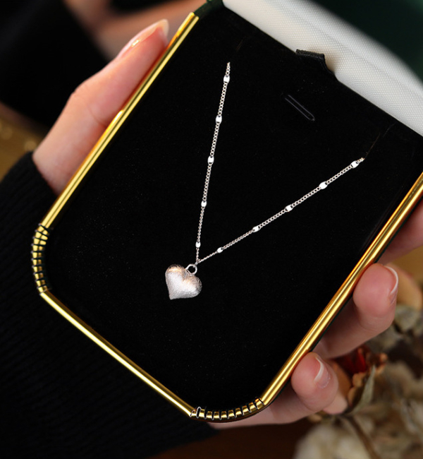 S925純銀｜拉絲愛心項鍊