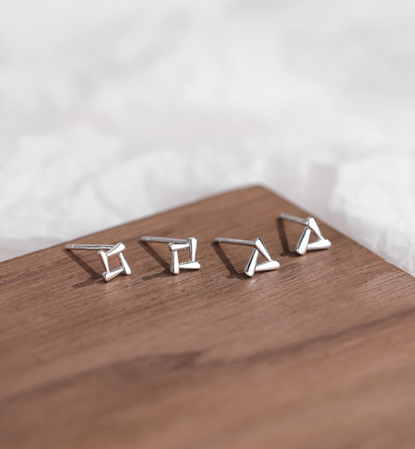 S999純銀｜幾何造型耳環