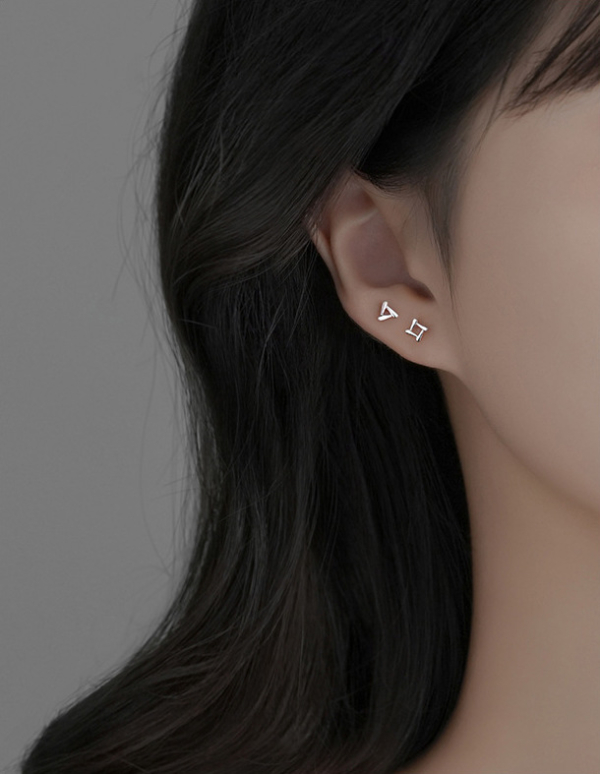 S999純銀｜幾何造型耳環