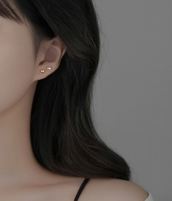 S999純銀｜愛心耳環