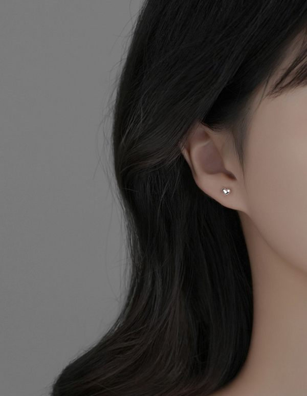 S999純銀｜愛心耳環