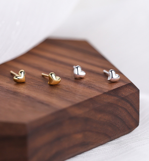 S999純銀｜愛心耳環