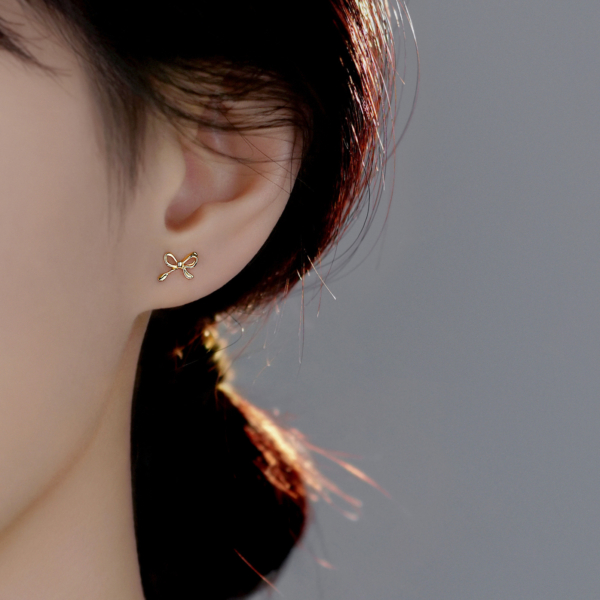 S925純銀｜蝴蝶結耳環