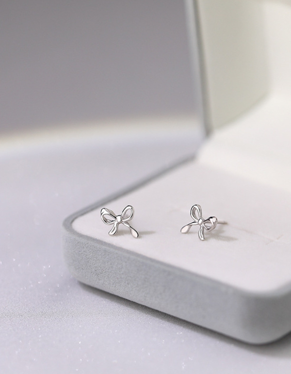 S925純銀｜蝴蝶結耳環