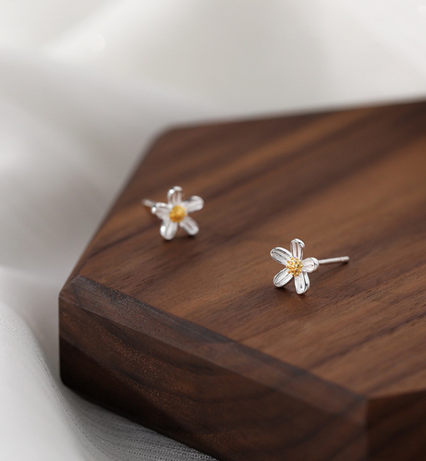 S999純銀｜小菊花耳環