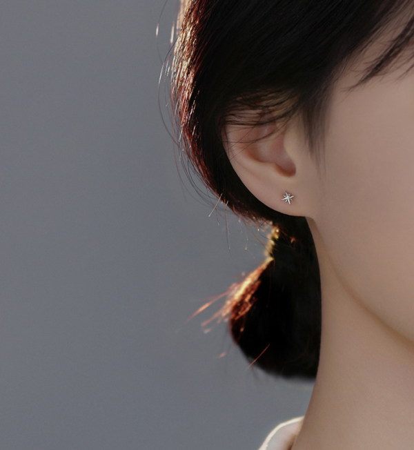 S999純銀｜八芒星耳環