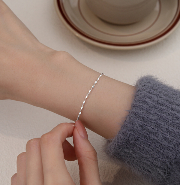S925純銀｜小方塊手鍊