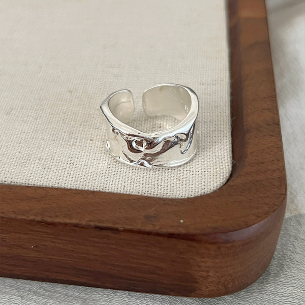 S925純銀｜熔岩可調式戒指