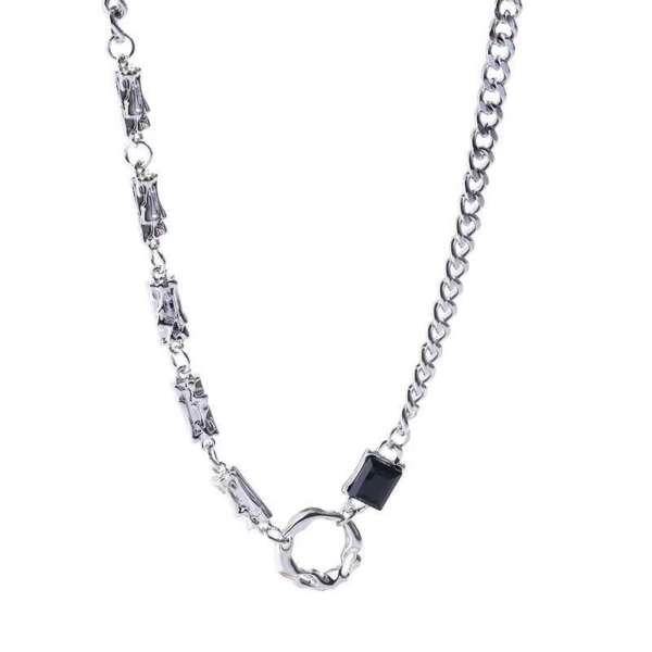 鈦鋼｜不規則圓環項鍊