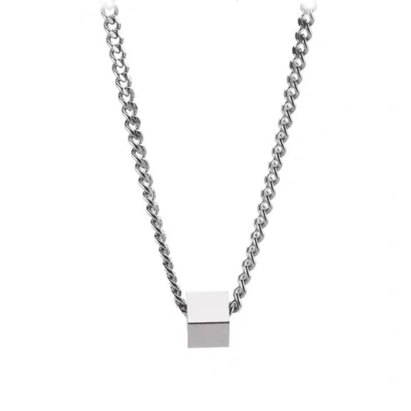 鈦鋼｜個性方塊項鍊