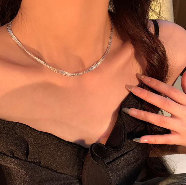 鈦鋼｜多層叠戴鎖骨鍊